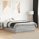 Grijs Sonoma bedframe van bewerkt hout voor een goede nachtrust - Grijs sonoma / 120 x 190 cm - Bedden & bedframes