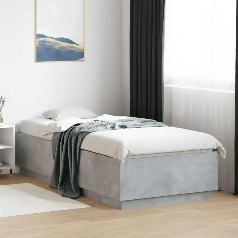 Grijs Sonoma bedframe van bewerkt hout voor een goede nachtrust - Betongrijs / 100 x 200 cm - Bedden & bedframes