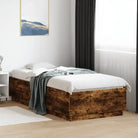 Grijs Sonoma bedframe van bewerkt hout voor een goede nachtrust - Gerookt eiken / 90 x 200 cm - Bedden & bedframes