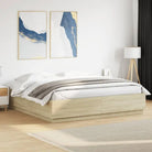 Grijs Sonoma bedframe van bewerkt hout voor een goede nachtrust - Sonoma eiken / 180 x 200 cm - Bedden & bedframes