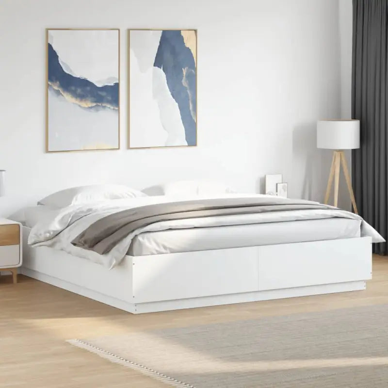 Grijs Sonoma bedframe van bewerkt hout voor een goede nachtrust - Wit / 200 x 200 cm - Bedden & bedframes