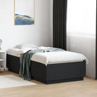 Grijs Sonoma bedframe van bewerkt hout voor een goede nachtrust - Zwart / 75 x 190 cm - Bedden & bedframes