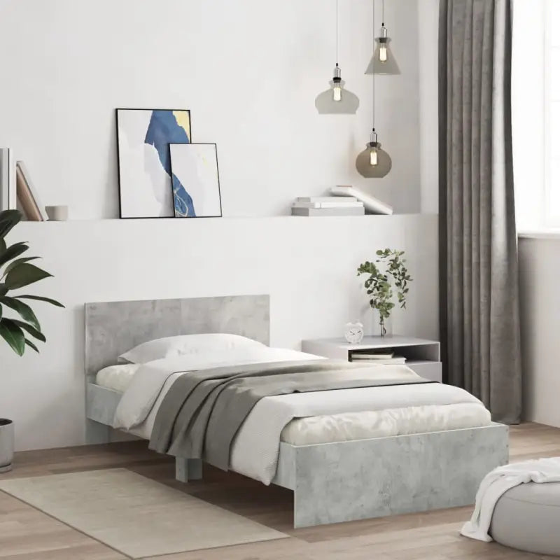 Grijs Sonoma bedframe voor een stabiele en stijlvolle slaapkamer - Betongrijs / 100 x 200 cm - Bedden & bedframes