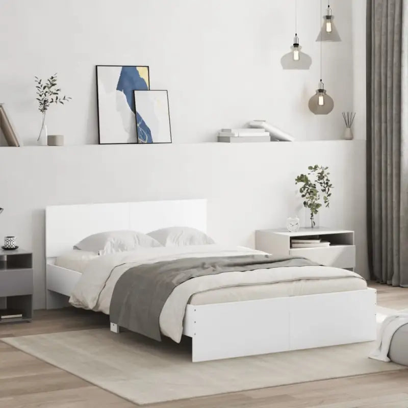 Grijs Sonoma bedframe voor een stabiele en stijlvolle slaapkamer - Wit / 135 x 190 cm - Bedden & bedframes
