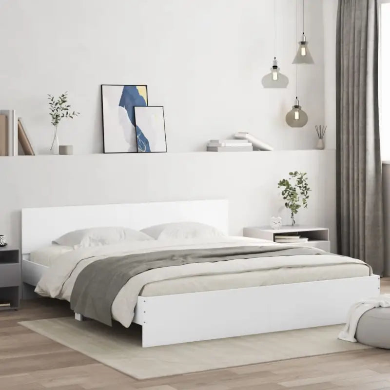 Grijs Sonoma bedframe voor een stabiele en stijlvolle slaapkamer - Wit / 200 x 200 cm - Bedden & bedframes