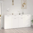 Grijs Sonoma dressoir in bewerkt hout met eenvoudig schoonmaakgemak - Wit / 1 / 160 cm - Dressoirs & buffetkasten