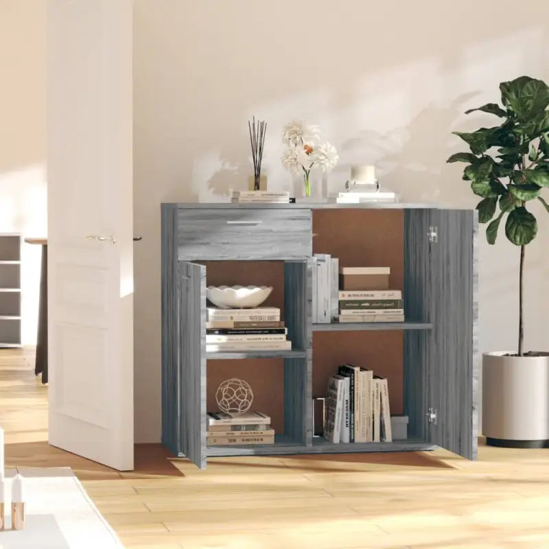 Grijs Sonoma dressoir in bewerkt hout met eenvoudig schoonmaakgemak - Dressoirs & buffetkasten