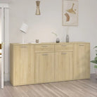 Grijs Sonoma dressoir in bewerkt hout met eenvoudig schoonmaakgemak - Sonoma eiken / 1 / 160 cm - Dressoirs &