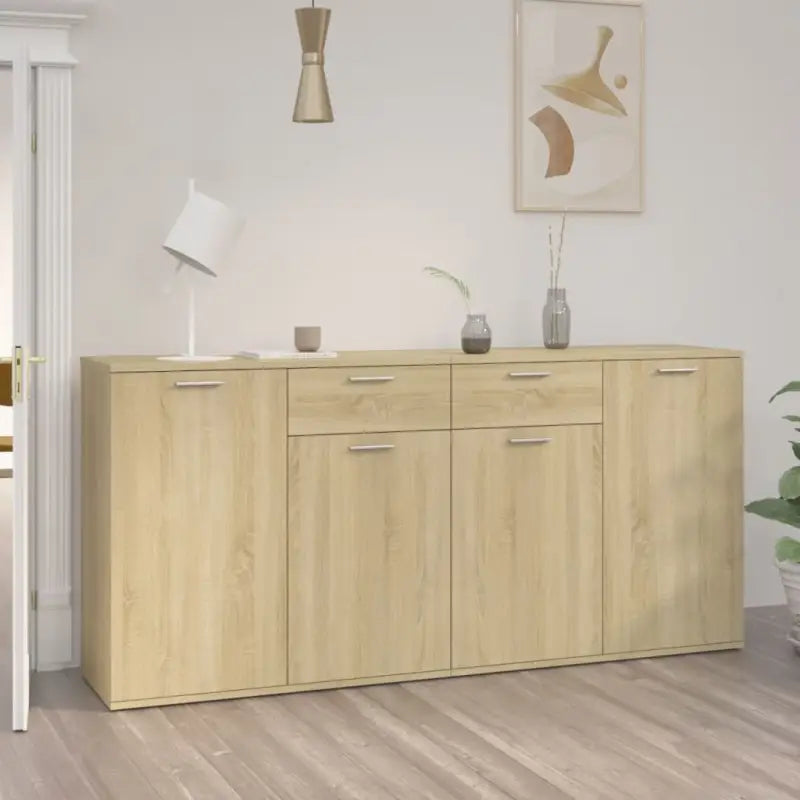 Grijs Sonoma dressoir in bewerkt hout met eenvoudig schoonmaakgemak - Sonoma eiken / 1 / 160 cm - Dressoirs &
