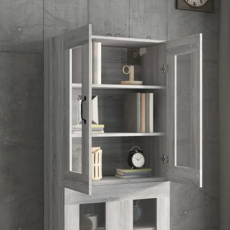 Grijs Sonoma dressoir met bewerkt hout en extra opbergruimte - Dressoirs & buffetkasten