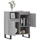 Grijs Sonoma dressoir met bewerkt hout en ijzeren poten - Dressoirs & buffetkasten