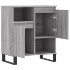 Grijs Sonoma dressoir met bewerkt hout en ijzeren poten - Dressoirs & buffetkasten