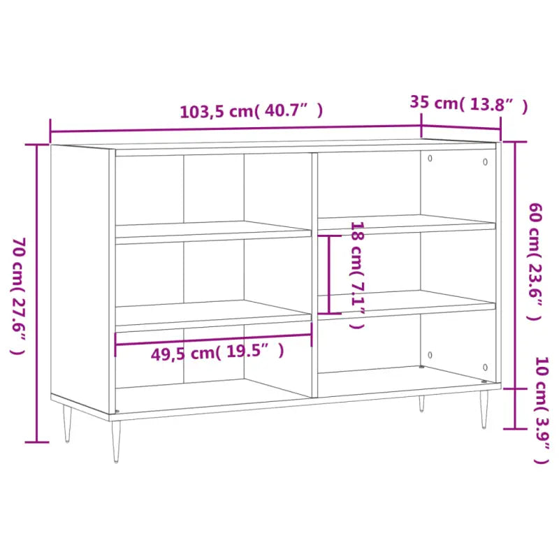 Grijs Sonoma dressoir met bewerkt hout en ijzeren poten - Dressoirs & buffetkasten