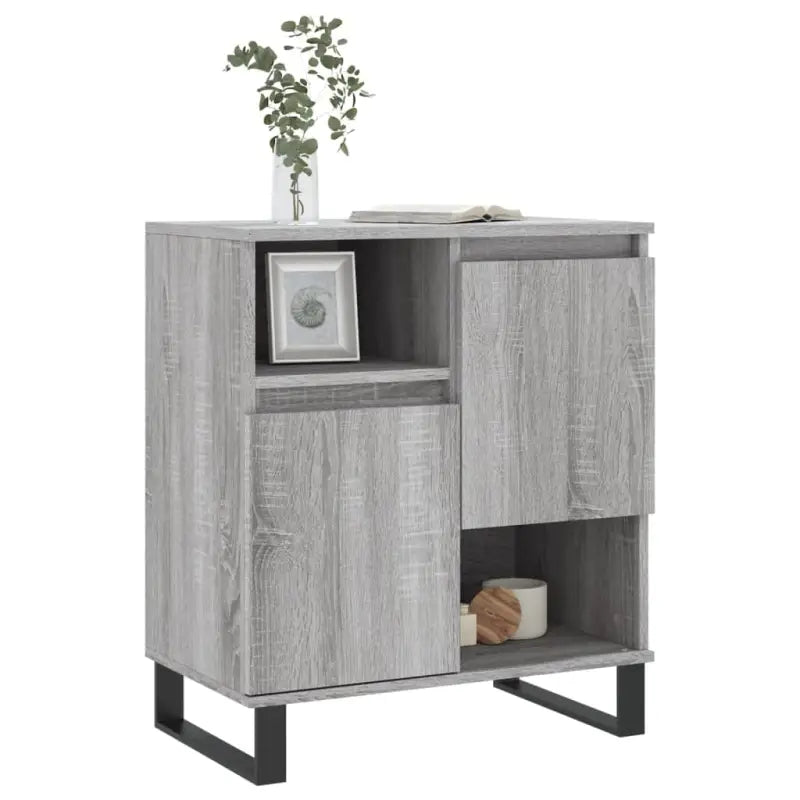 Grijs Sonoma dressoir met bewerkt hout en ijzeren poten - Dressoirs & buffetkasten