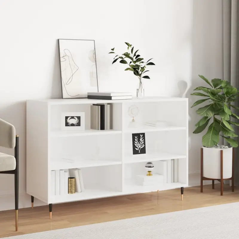 Grijs Sonoma dressoir met bewerkt hout en ijzeren poten - Wit / 1 - Dressoirs & buffetkasten