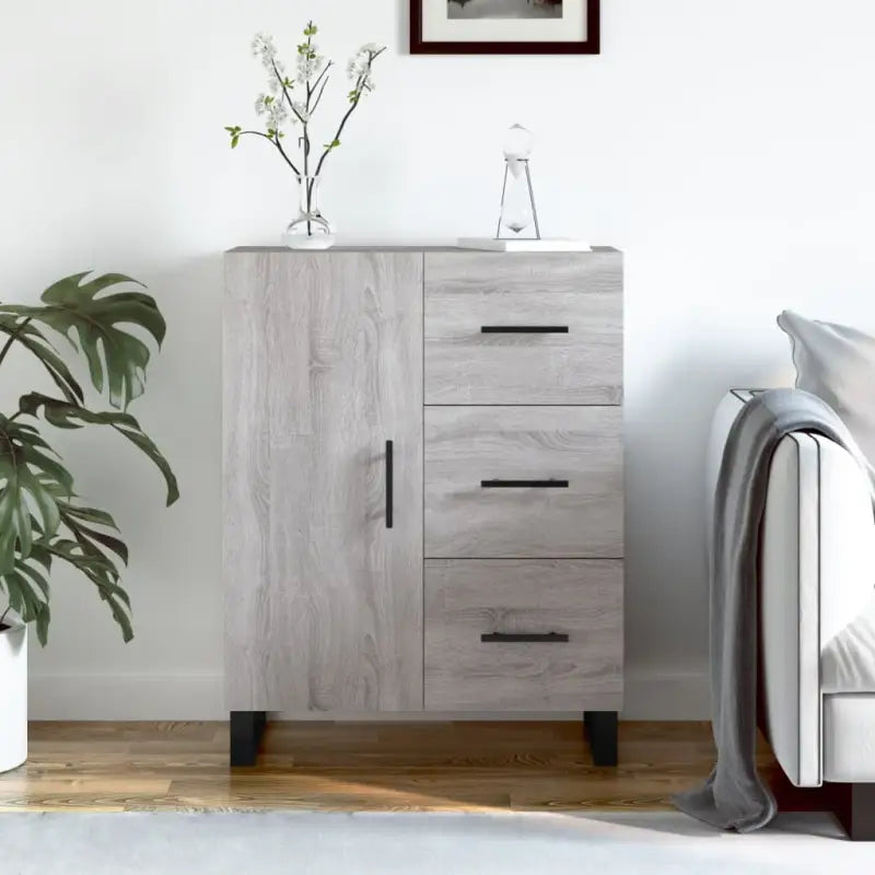 Grijs Sonoma Dressoir met bewerkt hout voor een tijdloze uitstraling - Grijs sonoma / 1 - Dressoirs & buffetkasten