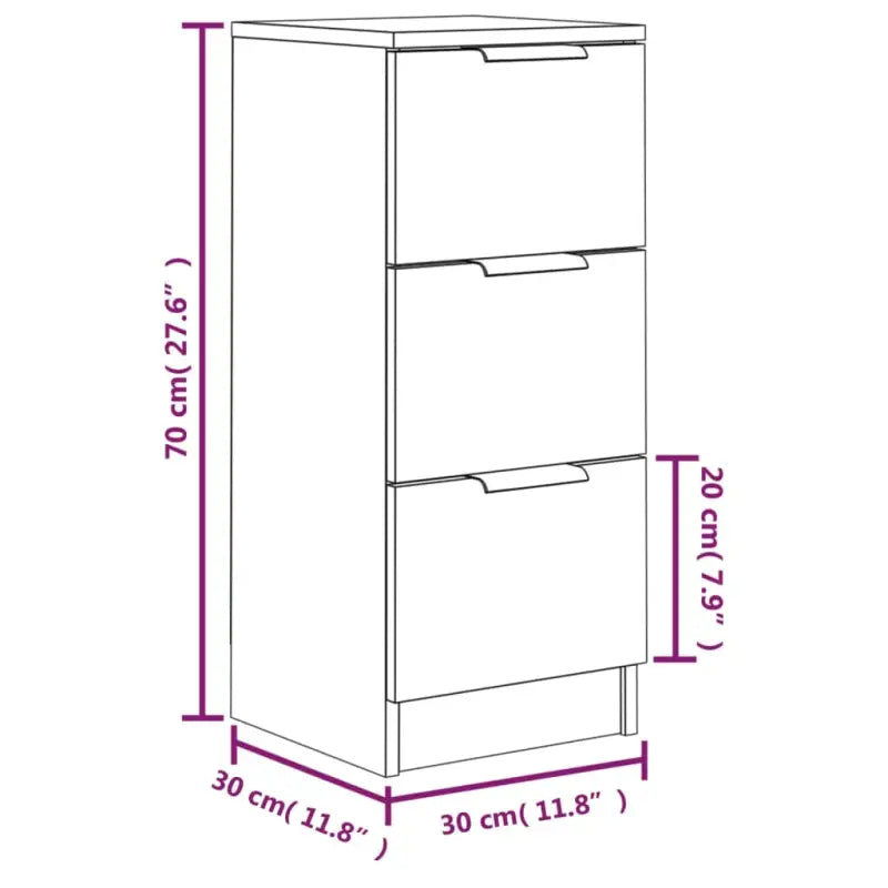 Grijs Sonoma dressoir van bewerkt hout met eenvoudig ontwerp - Dressoirs & buffetkasten