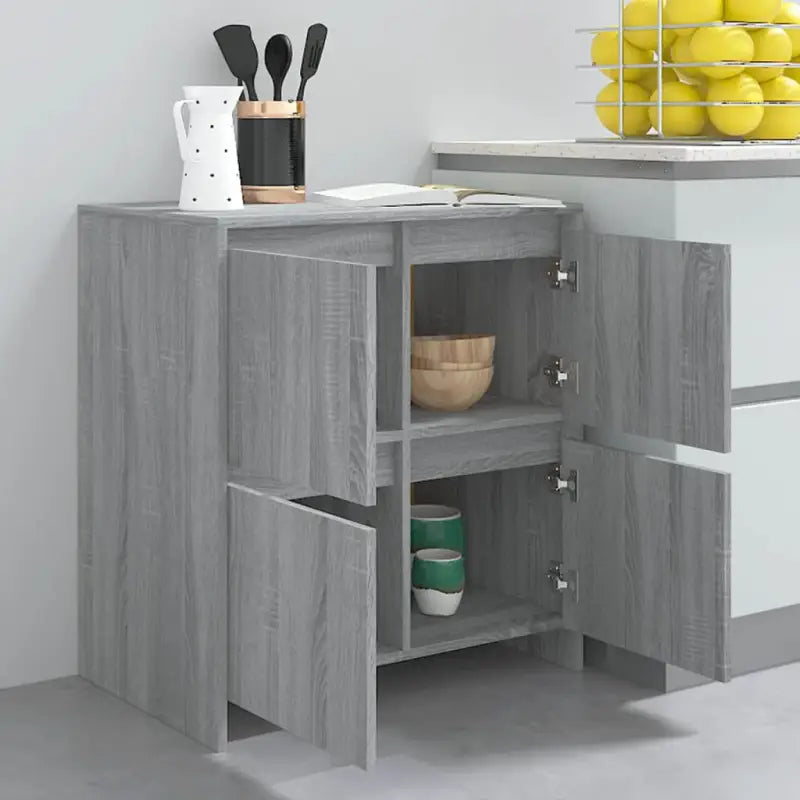 Grijs Sonoma dressoir van bewerkt hout met minimalistisch ontwerp - Dressoirs & buffetkasten