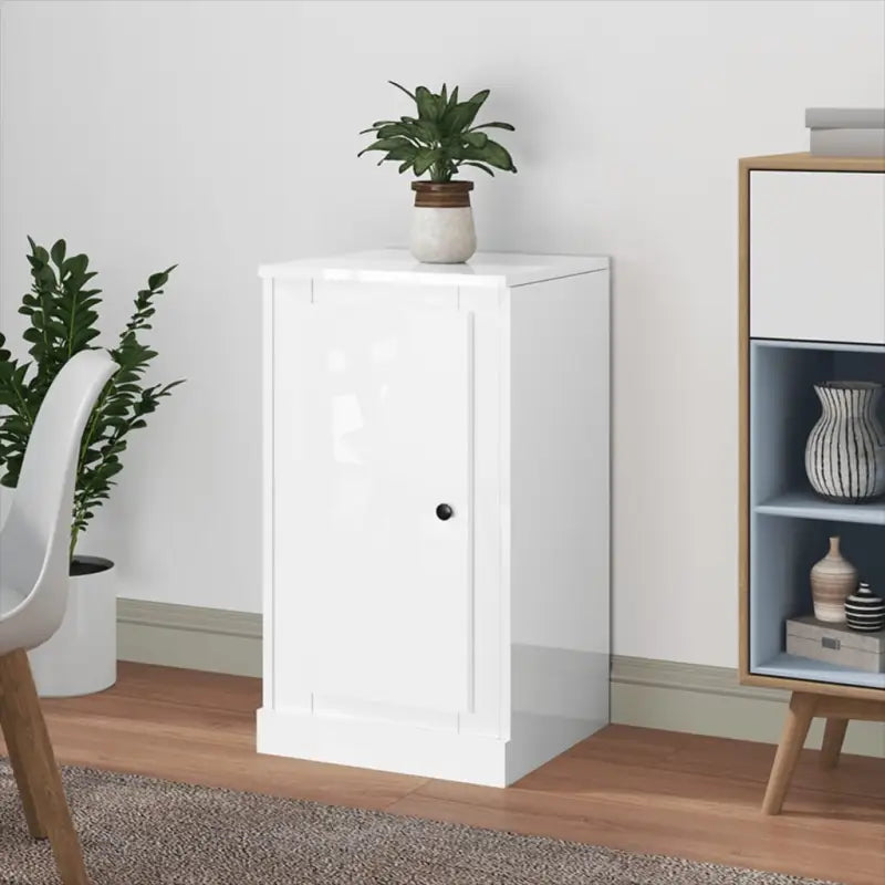Grijs Sonoma dressoir van bewerkt hout met tijdloze uitstraling - Hoogglans wit / 1 - Dressoirs & buffetkasten