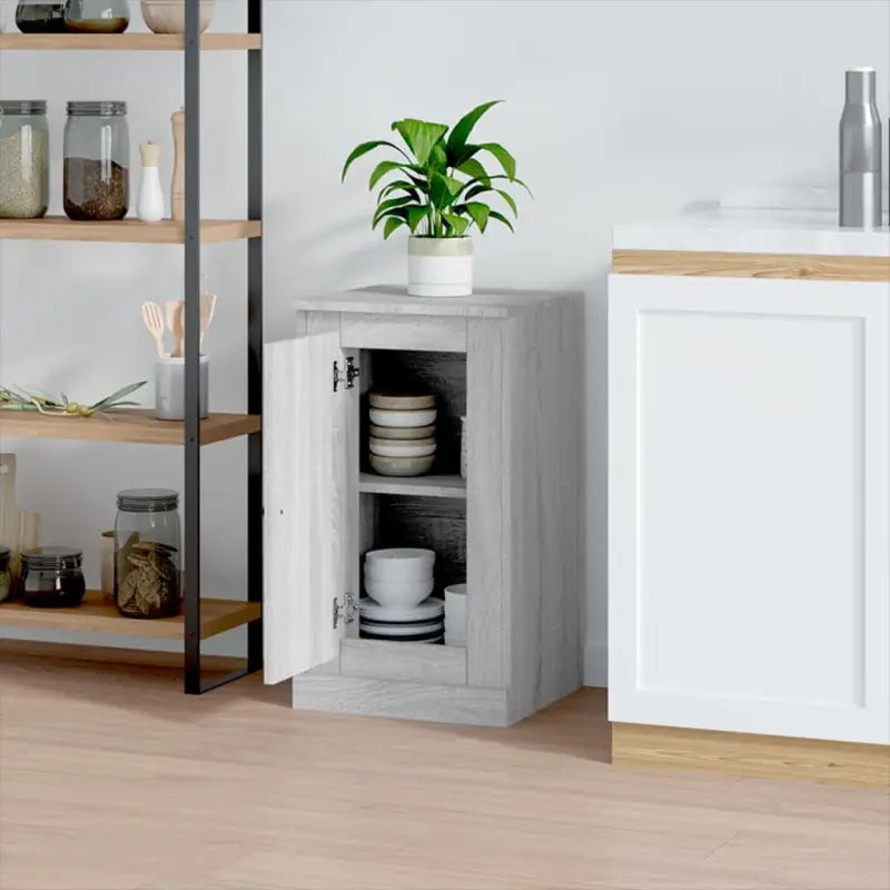 Grijs Sonoma dressoir van bewerkt hout met tijdloze uitstraling - Dressoirs & buffetkasten