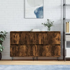 Grijs Sonoma Dressoir van bewerkt hout met tijdloze uitstraling - Gerookt eiken / 2 - Dressoirs & buffetkasten