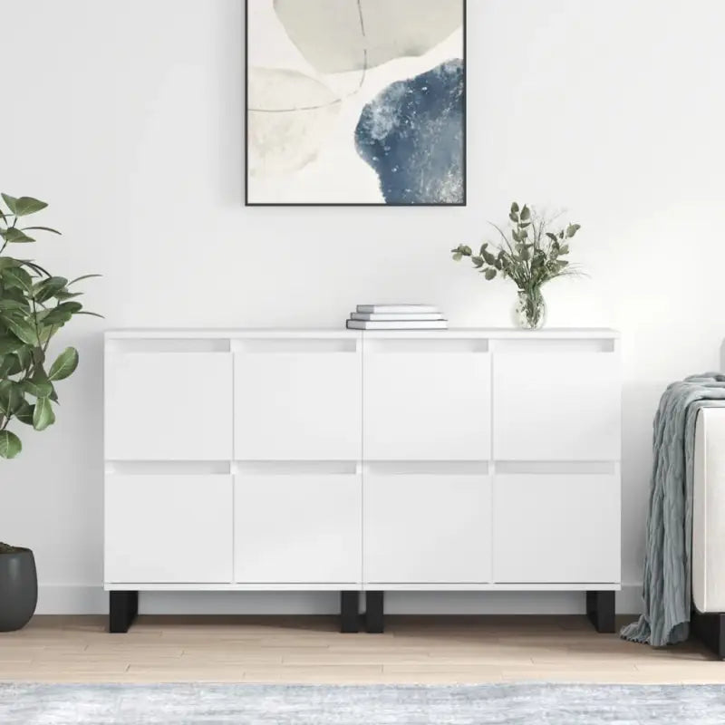 Grijs Sonoma Dressoir van bewerkt hout met tijdloze uitstraling - Wit / 2 - Dressoirs & buffetkasten