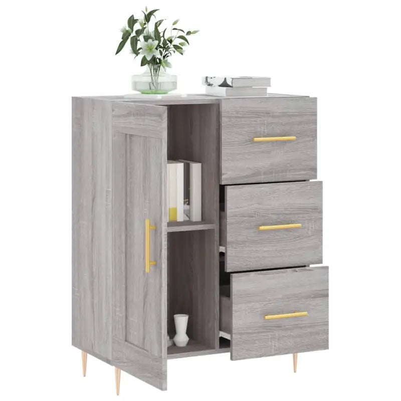 Grijs Sonoma Dressoir van Bewerkte Hout met Tijdloze Look - Dressoirs & buffetkasten