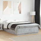 Grijs Sonoma Eiken Bedframe met RGB LED Verlichting - Betongrijs / 150 x 200 cm - Bedden & bedframes