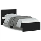 Grijs Sonoma Eiken Bedframe met RGB LED-verlichting voor Slaapkamer - Zwart / 75 x 190 cm - Bedden & bedframes