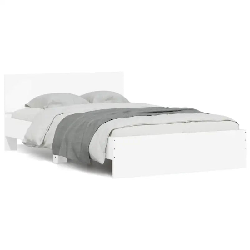 Grijs Sonoma Eiken Bedframe met RGB LED-verlichting voor Slaapkamer - Wit / 120 x 200 cm - Bedden & bedframes