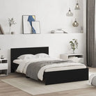 Grijs Sonoma Eiken Bedframe met RGB LED-verlichting voor Slaapkamer - Zwart / 135 x 190 cm - Bedden & bedframes