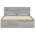 Grijs Sonoma Eiken Bedframe met RGB LED-verlichting voor Slaapkamer - Bedden & bedframes