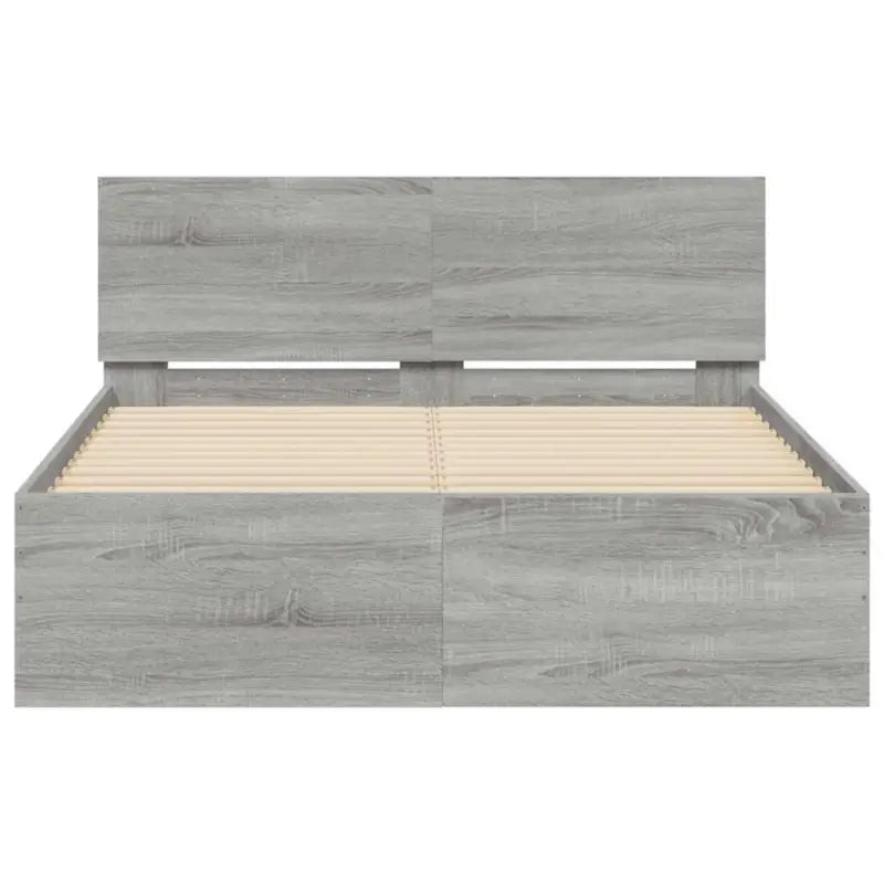 Grijs Sonoma Eiken Bedframe met RGB LED-verlichting voor Slaapkamer - Bedden & bedframes
