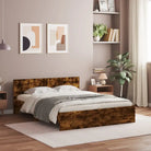 Grijs Sonoma Eiken Bedframe met RGB LED-verlichting voor Slaapkamer - Gerookt eiken / 160 x 200 cm - Bedden & bedframes
