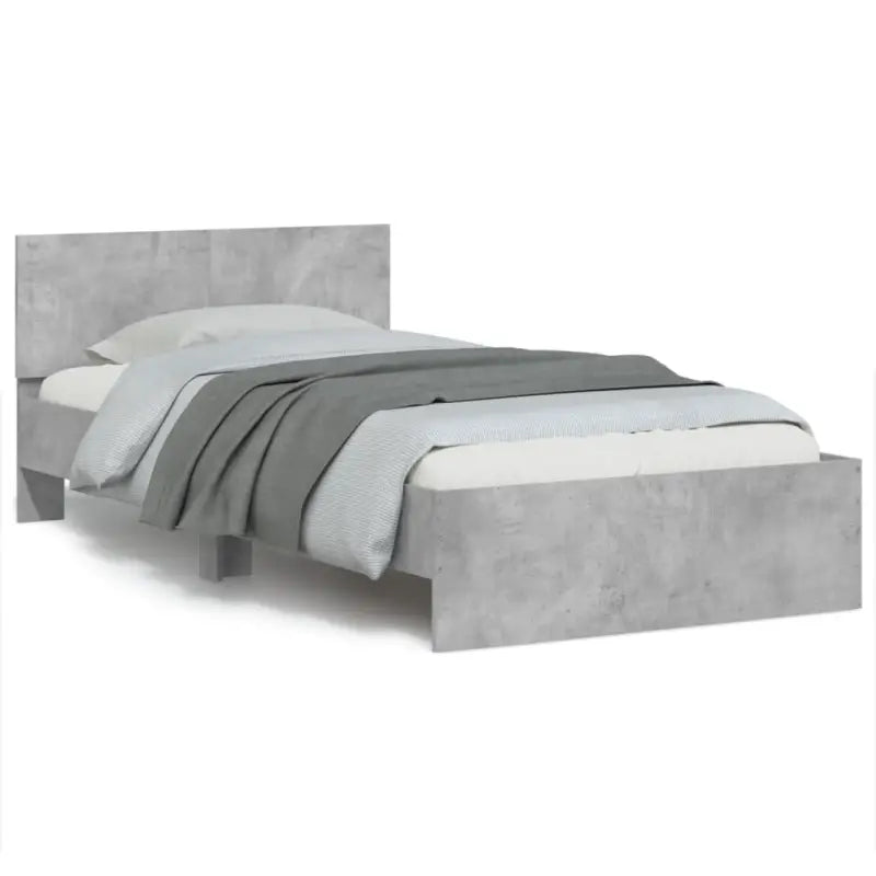 Grijs Sonoma Eiken Bedframe met RGB LED-verlichting voor Slaapkamer - Betongrijs / 100 x 200 cm - Bedden & bedframes