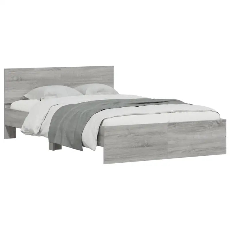 Grijs Sonoma Eiken Bedframe met RGB LED-verlichting voor Slaapkamer - Bedden & bedframes