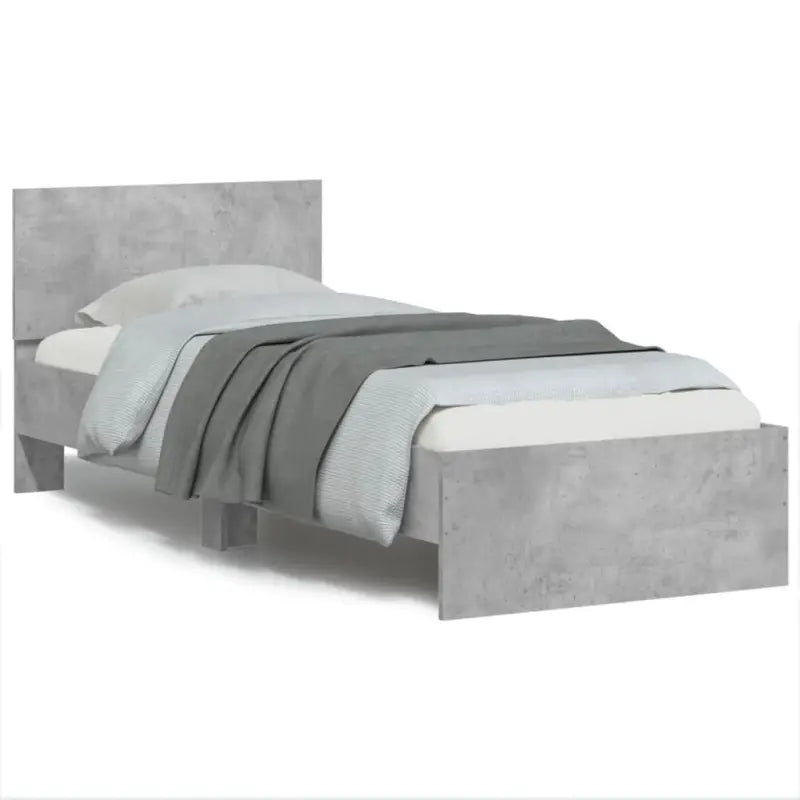 Grijs Sonoma Eiken Bedframe met RGB LED-verlichting voor Slaapkamer - Betongrijs / 75 x 190 cm - Bedden & bedframes