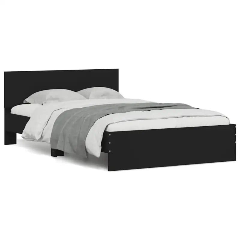 Grijs Sonoma Eiken Bedframe met RGB LED-verlichting voor Slaapkamer - Zwart / 120 x 190 cm - Bedden & bedframes