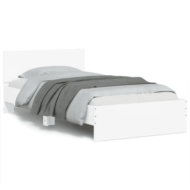 Grijs Sonoma Eiken Bedframe met RGB LED-verlichting voor Slaapkamer - Wit / 100 x 200 cm - Bedden & bedframes