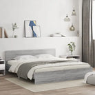 Grijs Sonoma Eiken Bedframe met RGB LED-verlichting voor Slaapkamer - Grijs sonoma / 200 x 200 cm - Bedden & bedframes