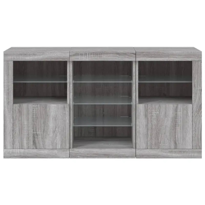 Grijs Sonoma Eiken Dressoir met RGB LED Verlichting voor Moderne Huiskamers - Dressoirs & buffetkasten