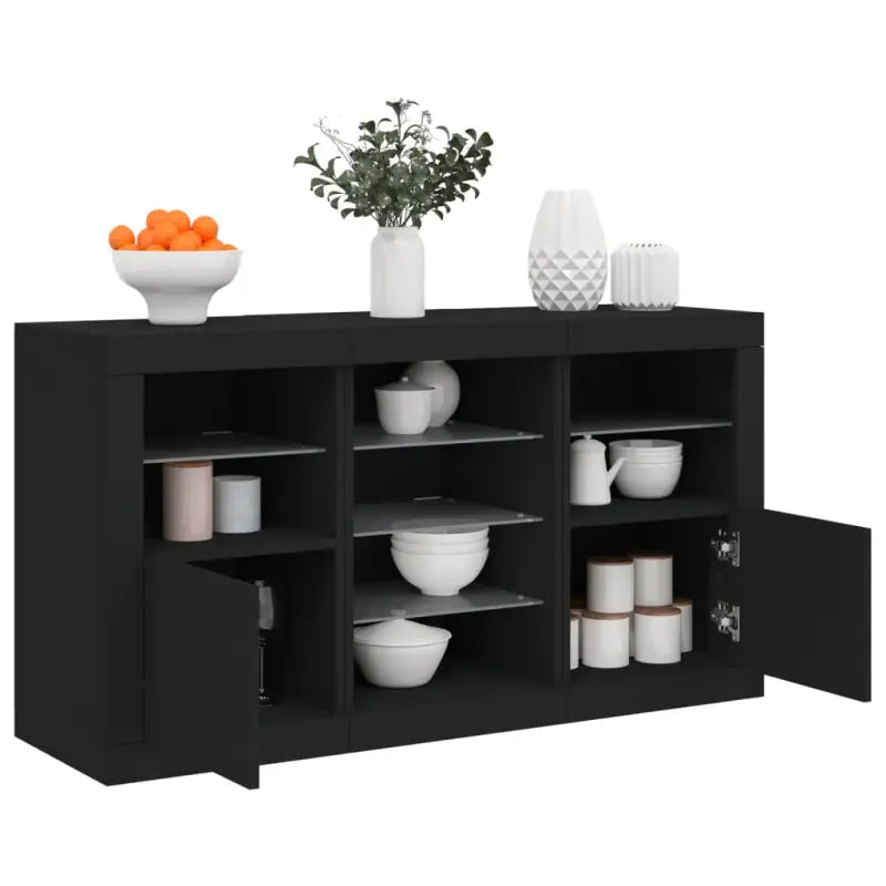 Grijs Sonoma Eiken Dressoir met RGB LED Verlichting voor Moderne Huiskamers - Zwart / 1 - Dressoirs & buffetkasten