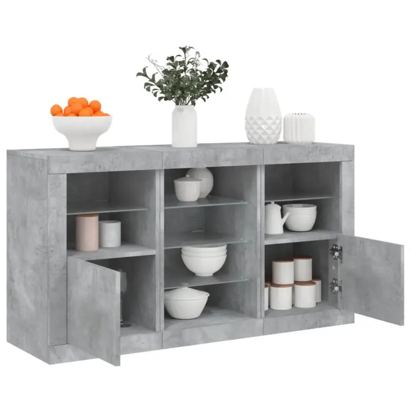 Grijs Sonoma Eiken Dressoir met RGB LED Verlichting voor Moderne Huiskamers - Betongrijs / 1 - Dressoirs & buffetkasten