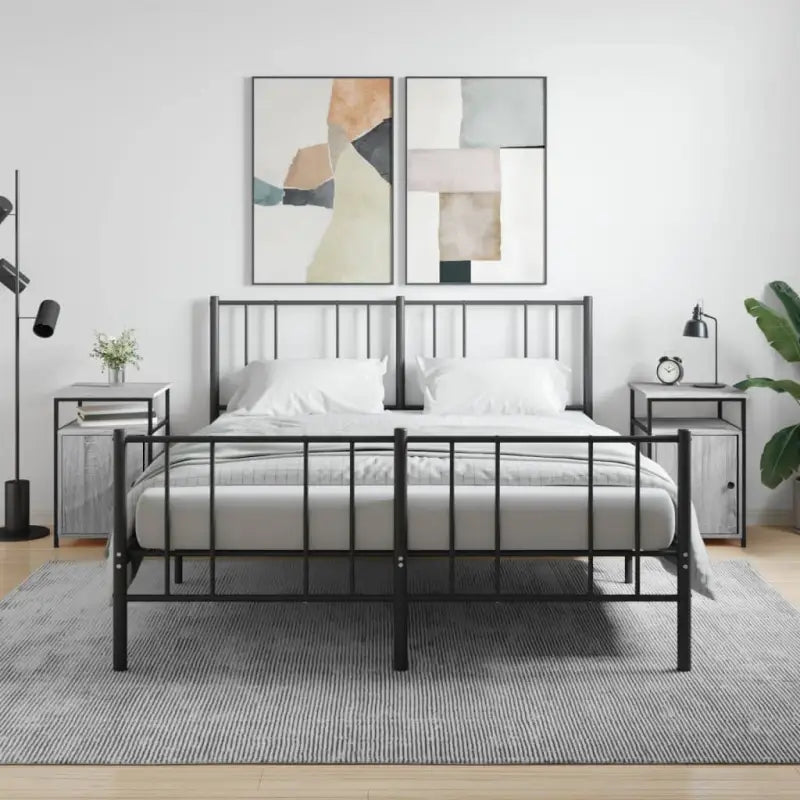 Grijs Sonoma nachtkastje met bewerkt hout en verstelbare poten - Grijs sonoma / 2 - Nachtkastjes