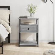 Grijs Sonoma nachtkastje met bewerkt hout en verstelbare poten - Nachtkastjes