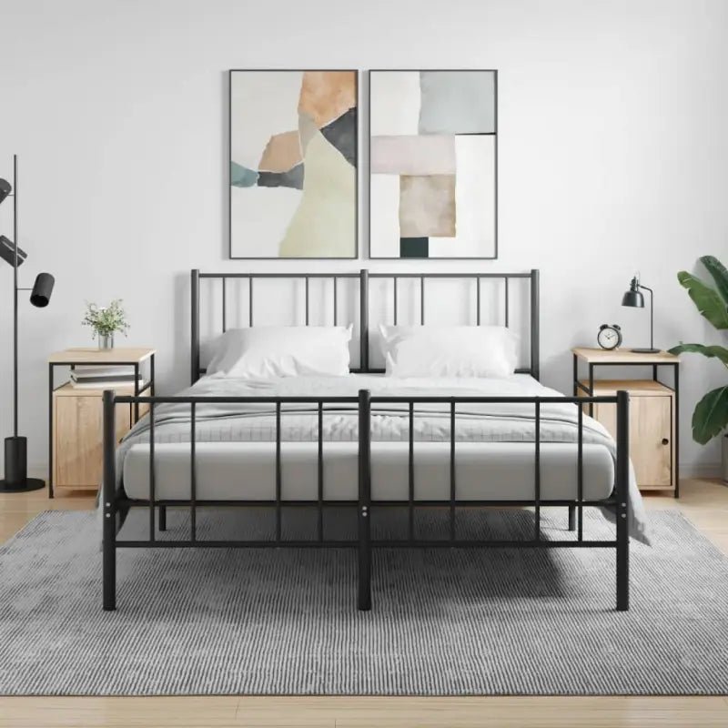 Grijs Sonoma nachtkastje met bewerkt hout en verstelbare poten - Sonoma eiken / 2 - Nachtkastjes