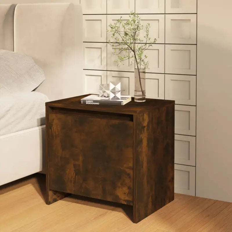 Grijs Sonoma nachtkastje van bewerkt hout met tijdloos design - Gerookt eiken / 1 - Nachtkastjes