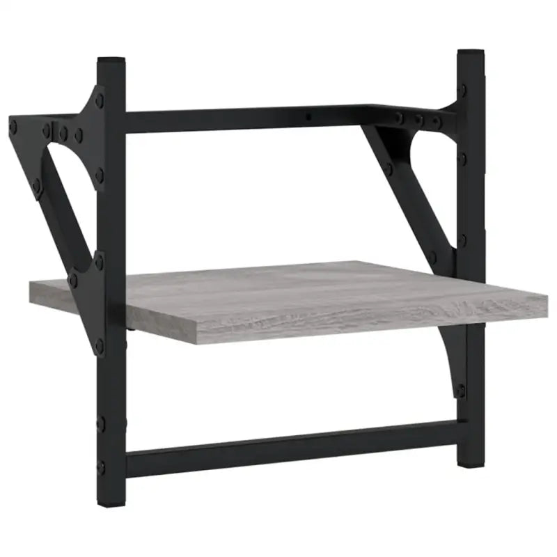 Grijs Sonoma wandplanken set in bewerkt hout voor stijlvolle muurdecoratie - Grijs sonoma / 6 / 1 - Wandplanken