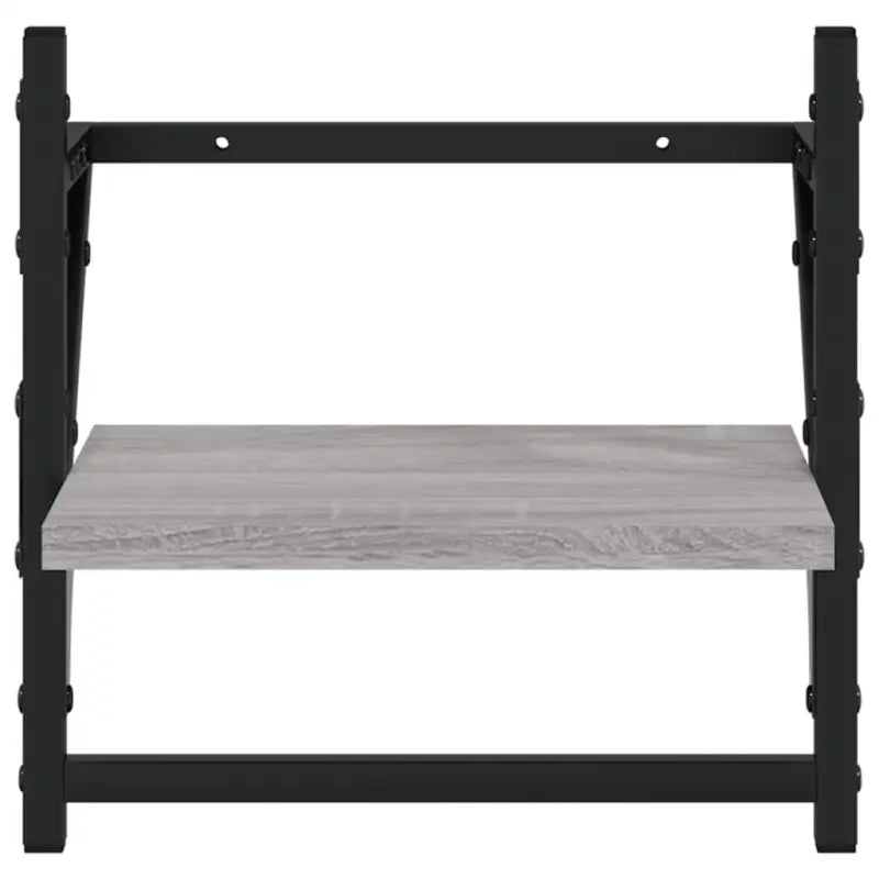 Grijs Sonoma wandplanken set in bewerkt hout voor stijlvolle muurdecoratie - Grijs sonoma / 6 / 1 - Wandplanken