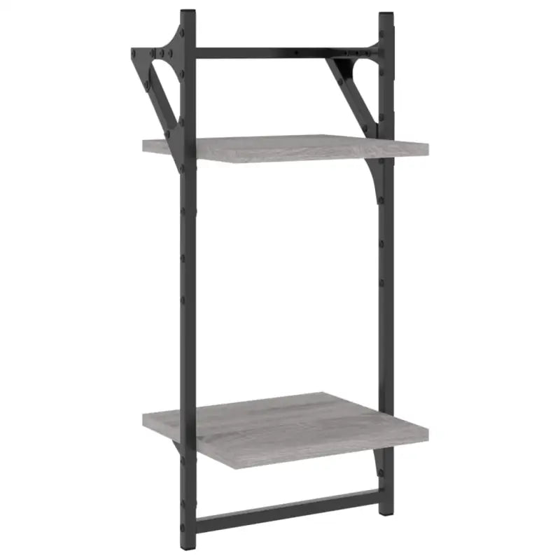 Grijs Sonoma wandplanken set in bewerkt hout voor stijlvolle muurdecoratie - Grijs sonoma / 6 / 1 - Wandplanken